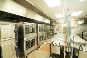 The large commercial kitchen at the Oklahoma Assembly of God Camp in Sparks, OK, is equipped to serve 1,000 people three meals a day. (Photo provided by Churches by Daniels)