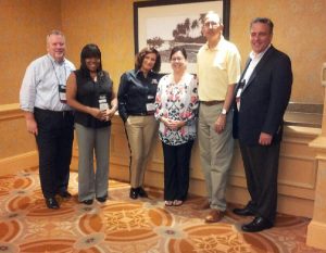 From left to right: Randy Marsh (ECCU); Sali Wiliams (Church Executive Magazine); Therese DeGroot (First Bank); Tammy Bunting (AcctTwo); James R. Cook (MMBB); Dan Mikes (Bank of the West)