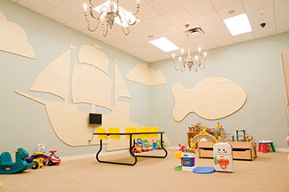 “Your [children’s spaces] should be well thought-out, color and lines, and then executed professionally,” Bresher says. “A painter would think through his composition before ever putting a brush on the canvas. He would never just start splattering paint.” (Photos courtesy of Churches by Daniels)