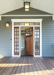 front door and porch