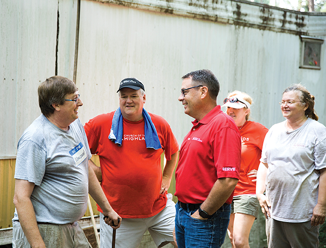 Once a year, Highlands hosts “Serve Day,” which draws thousands of people across Alabama to spend a day serving others right in their own communities. Hodges visits many of the projects where he gets to connect with people and share God’s love.