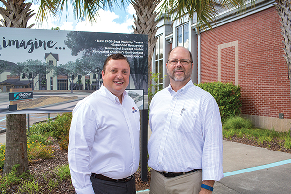 Glenn Wood with the church’s account manager, Jeremy Moore