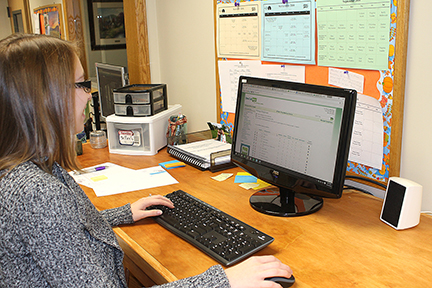Hyde Wesleyan Church was able to move its prayer team contact information from its outdated phone tree device — and export its entire church database — to build a new database in One Call Now. (Shown: Hannah Jury, Administrative Assistant)